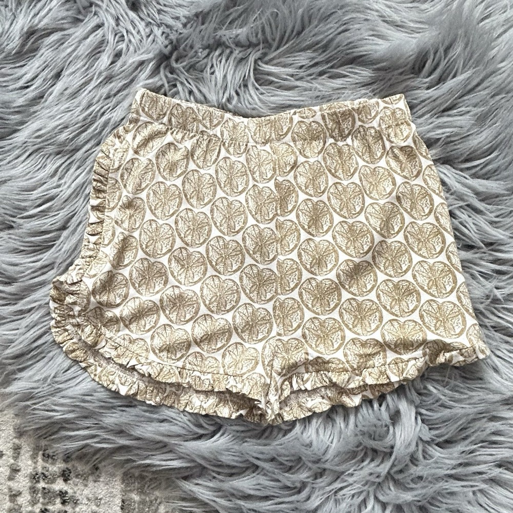 Kate Quinn Girls Ruffle Shorts With Sand Dollar Design Size 6Y